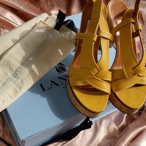 Lanvin Goatskin Yellow Sandal